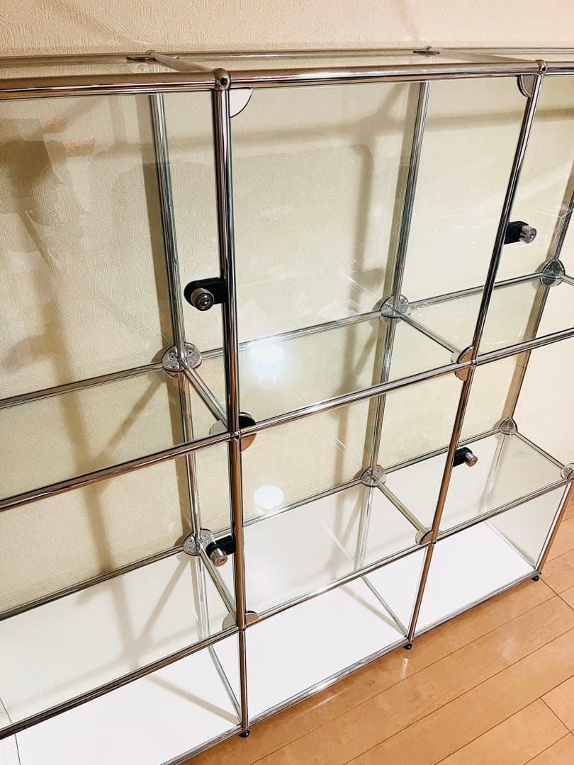 USMハラー　ガラスキャビネット　シェルフ　コレクションラック