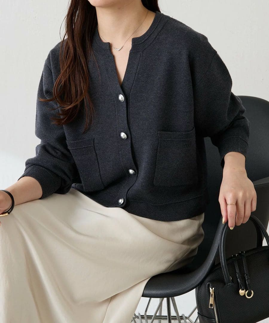 【今期完売品】スキッパースウェットライクカーディガン