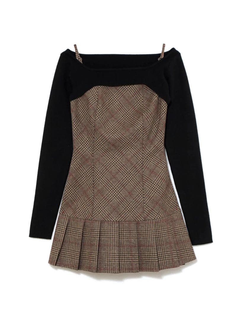 ワンピース Selena check mini dress AM1691