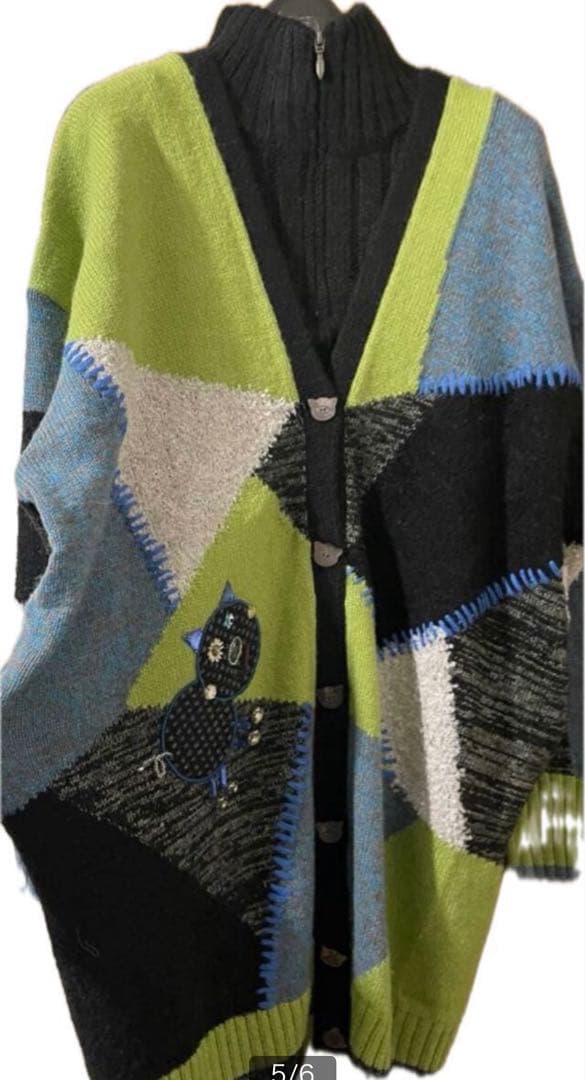 新品アルベロベロブタちゃんロングニットカーディガン&タートルネックウォーマー