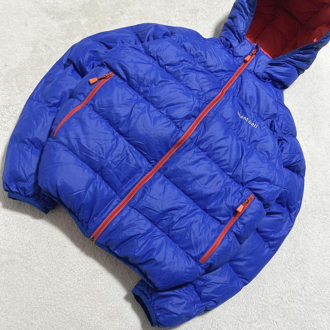 美品 mont-bell down jacket parka blue 収納袋付