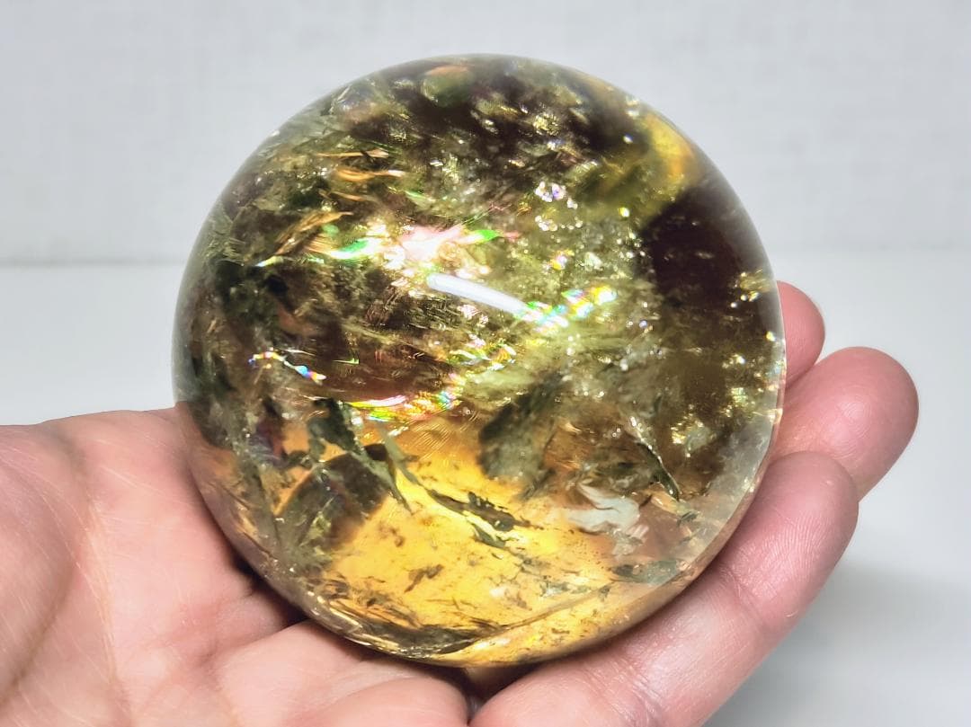 シトリン 473g 水晶 丸玉 スフィア 原石 鑑賞石 自然石 誕生石 鉱石