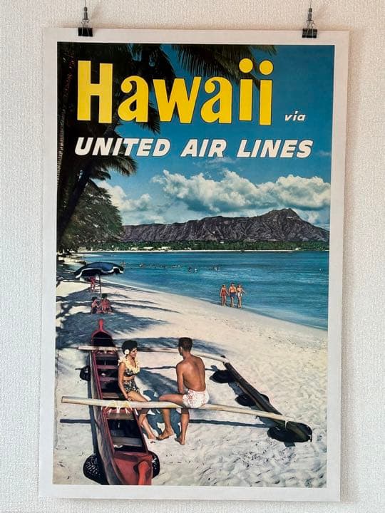 UnitedAirlines ユナイテッド航空ハワイアン ビンテージポスター