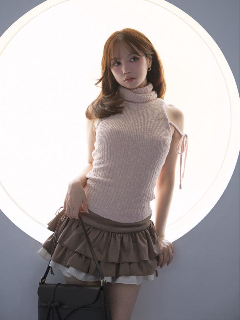 トップス Andmary Rumi knit tank pink