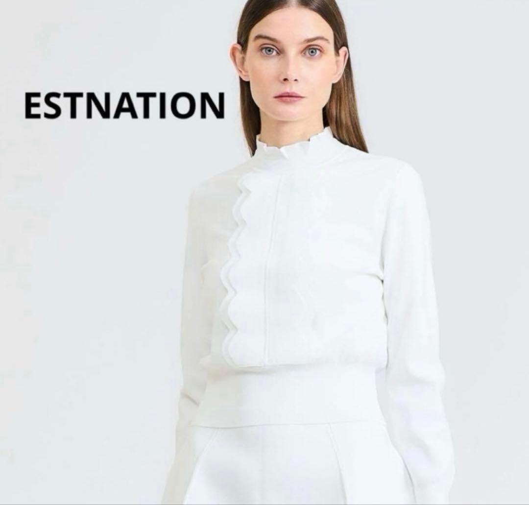 2025SS ESTNATION フリルネックニット 美品