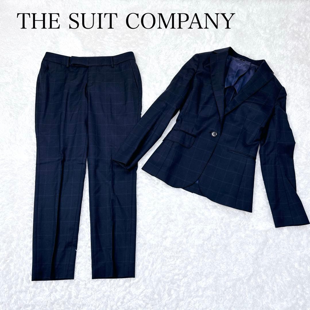 【美品】スーツカンパニー REDA グレンチェック ウール パンツスーツ L