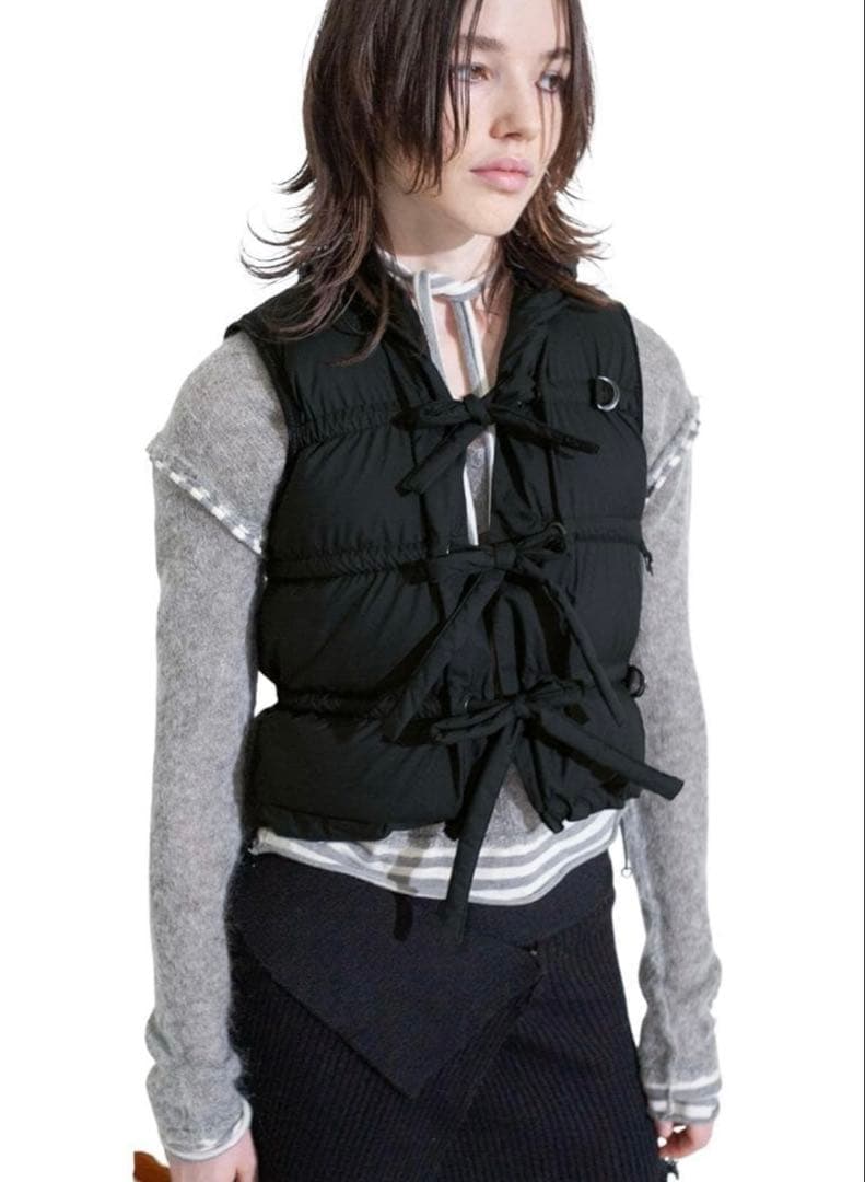 perverze リボン　ダウンベスト　ダウンジャケット SUBU