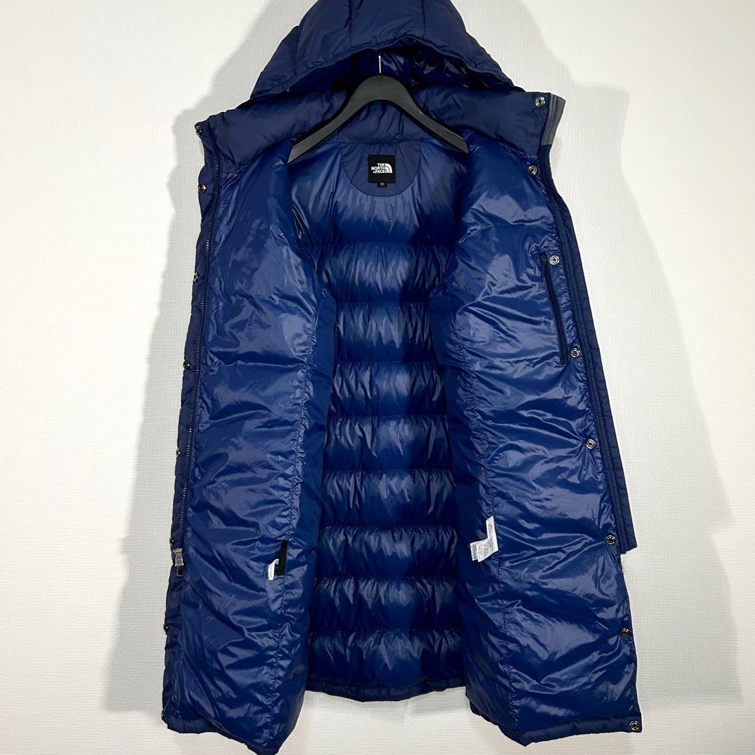 極美品人気 ノースフェイス ダウンコート レディースL フード着脱可 ロゴ刺繍
