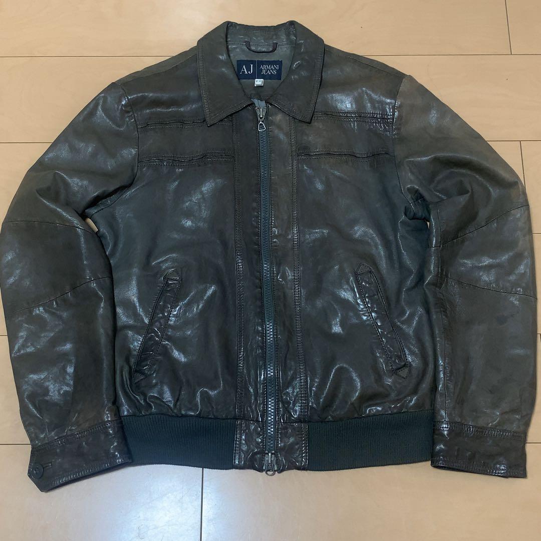 Armani Jeans レザージャケット ダークブラウン アルマーニ y2k