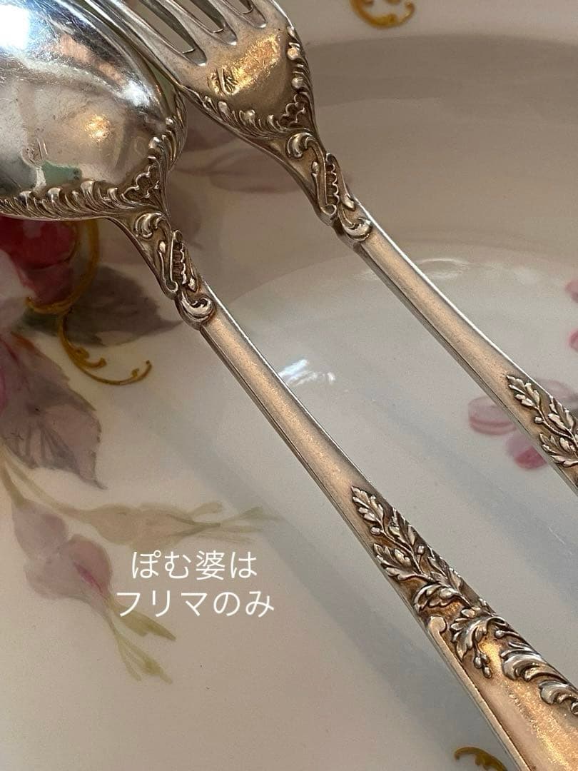 【フランス／Puiforcat】純銀／デザートフォーク＆スプーン
