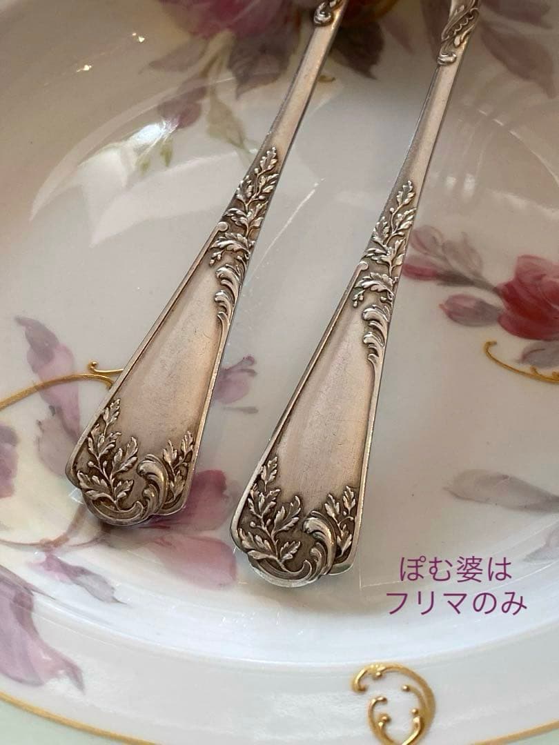 【フランス／Puiforcat】純銀／デザートフォーク＆スプーン