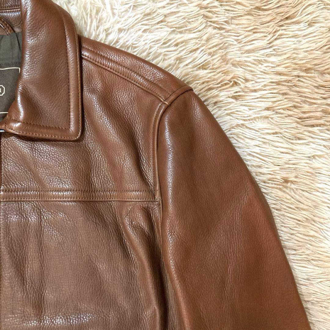 COACHレザージャケット　希少Lサイズ ブラウン／L／カウレザー（牛革）