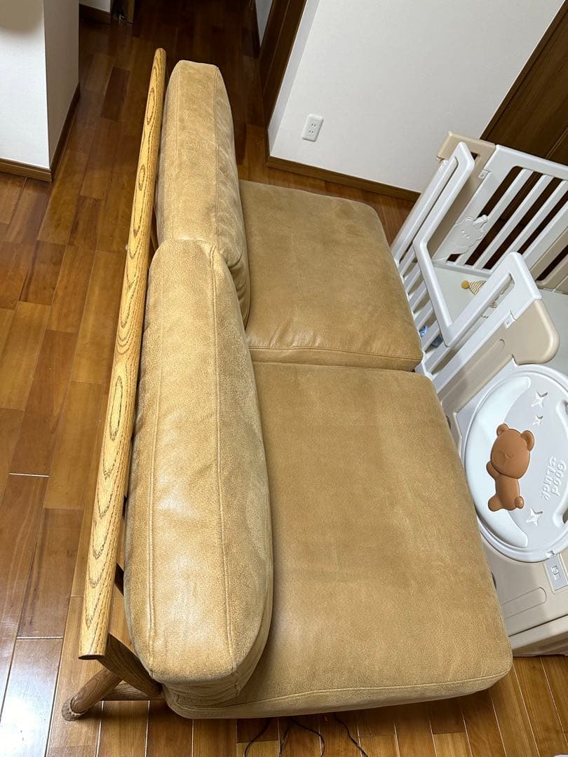 【美品】モモナチュラル　クラウドソファ2P