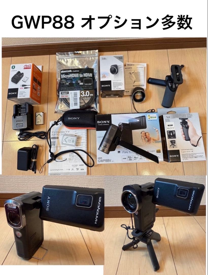 ソニー HDR-GWP88 ビデオカメラ 防水ワイコン　GP-VPT1 多数