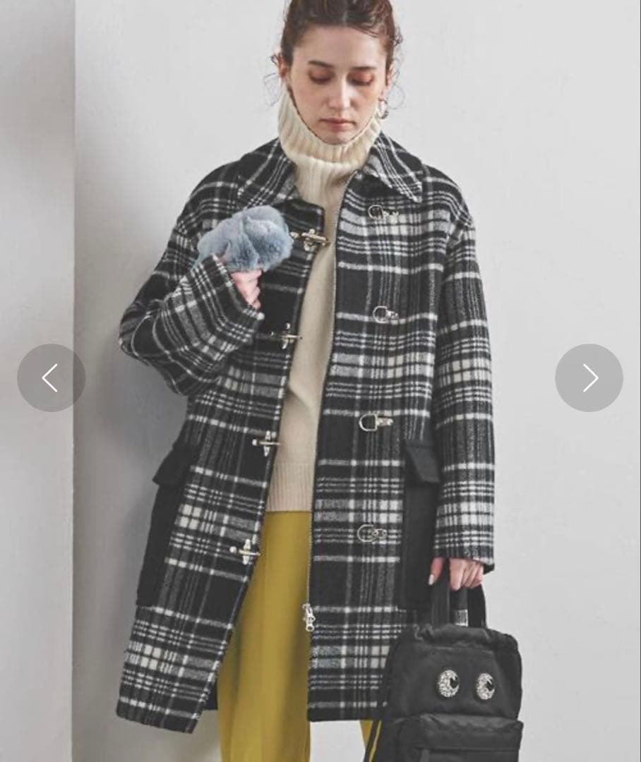 日本製【UNITED ARROWS】ウールナイロン2ポケットハーフコート　38