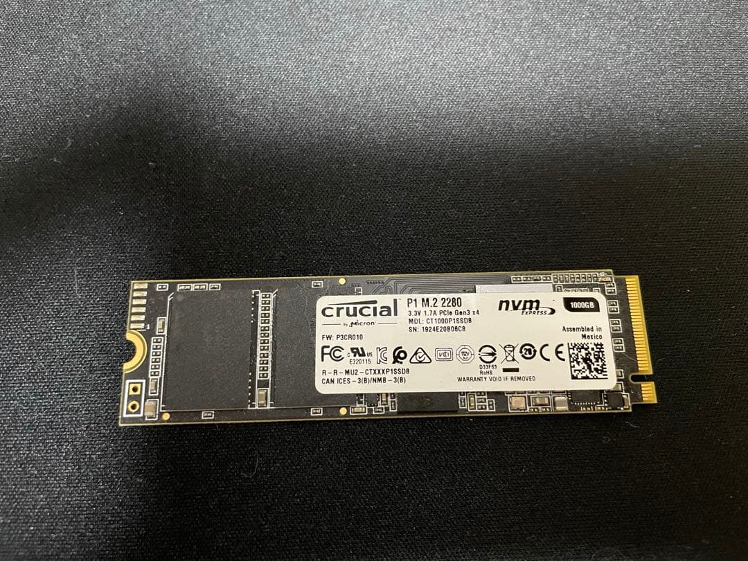 内蔵型SSD crucial P1 1000GB NVMe M.2 SSD