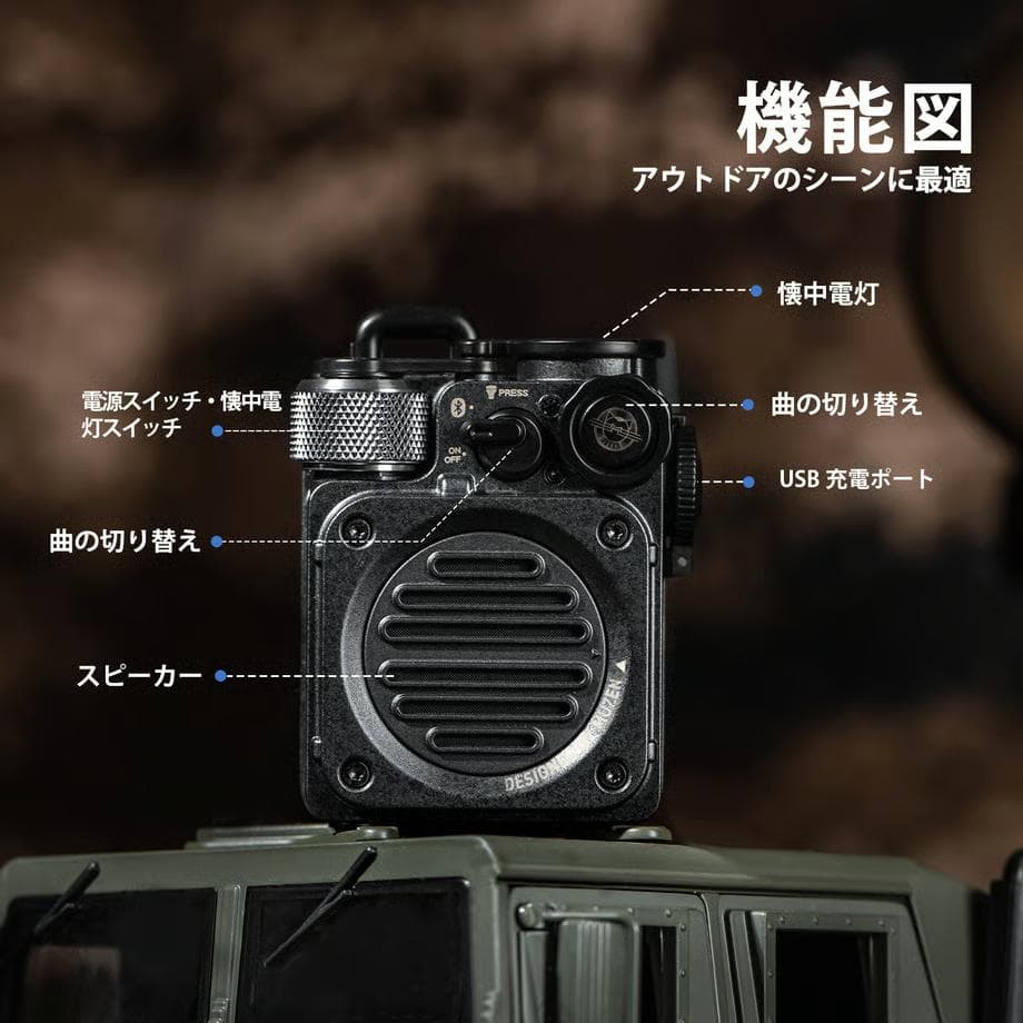 MUZEN Wild Mini 第2世代　Bluetoothスピーカー　グレー①