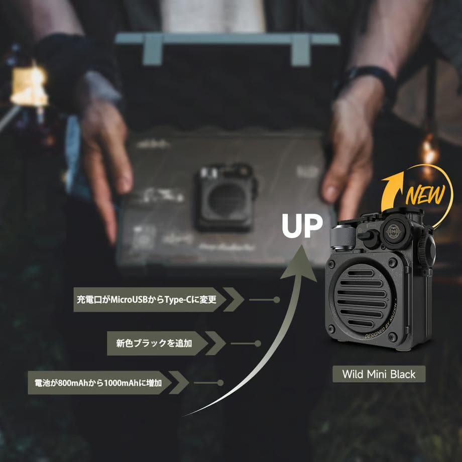 MUZEN Wild Mini 第2世代　Bluetoothスピーカー　グレー①