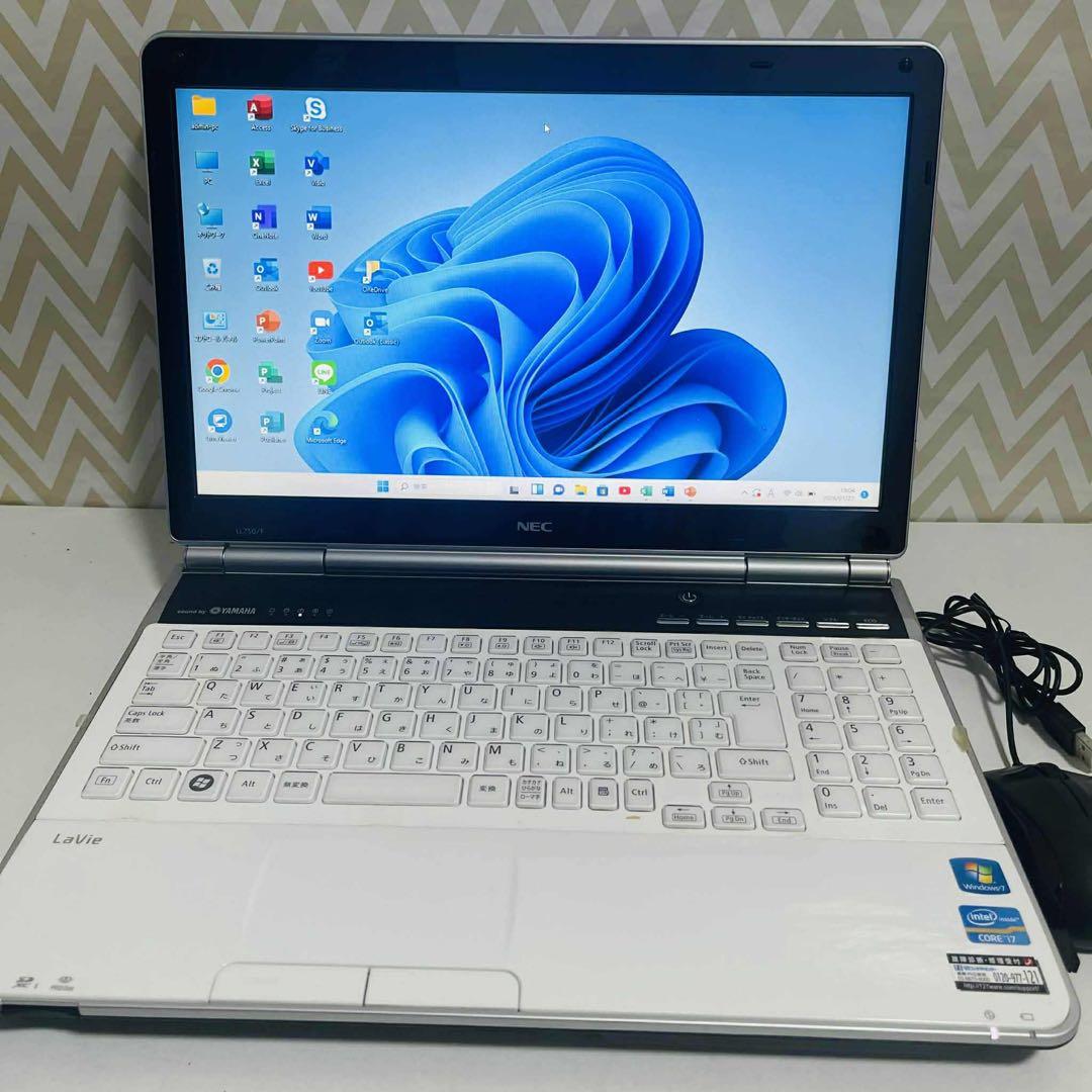 T17 NECノートパソコンi7高速SSDサクサクWindows11オフィス付き