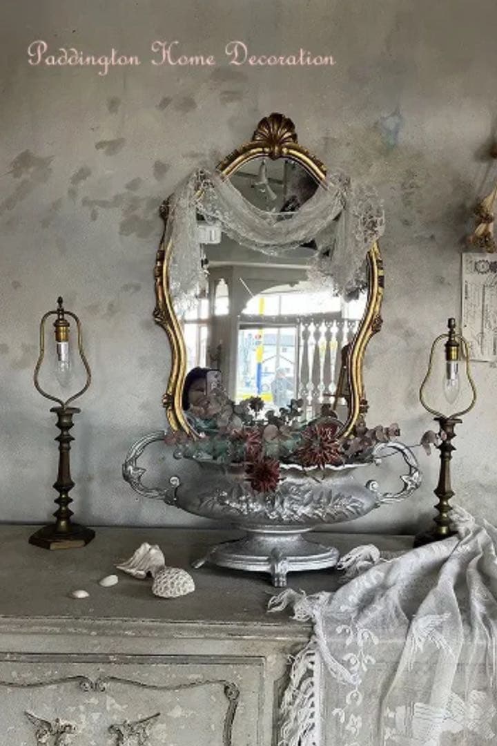 フランスアンティークロココ調ミラー