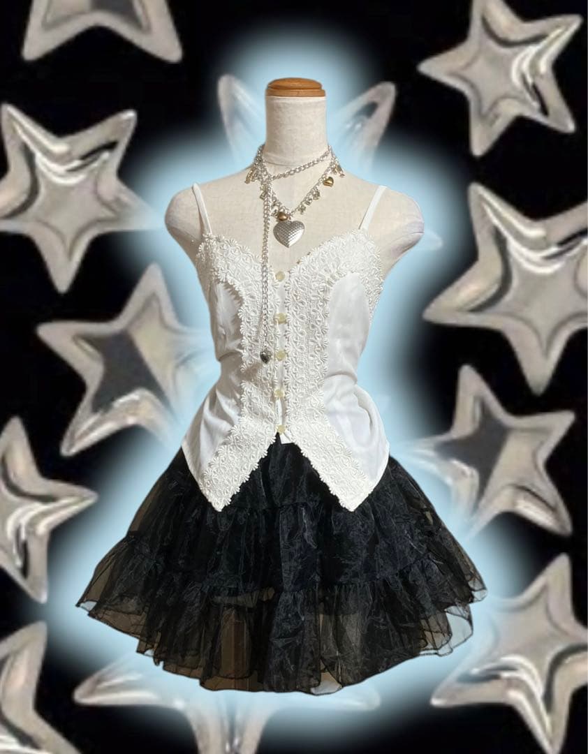 レア90sヴィンテージレースキャミコルセットy2kフェアリーグランジバレエコア