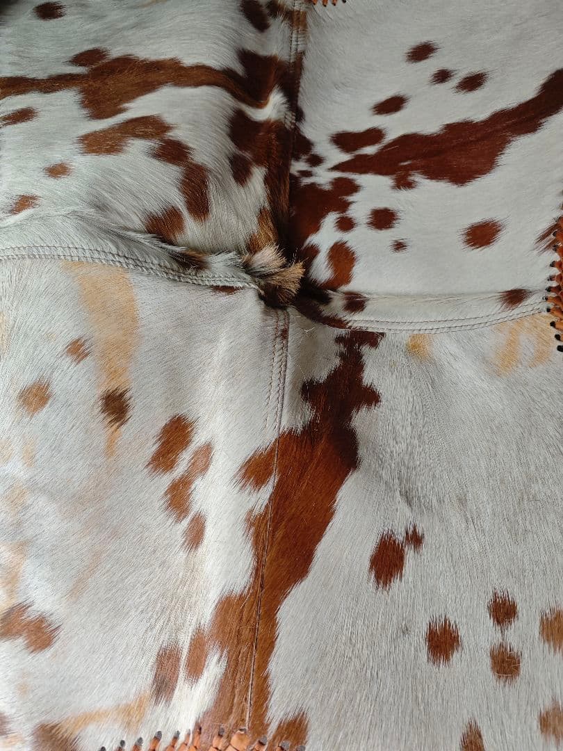 vidaXL バタフライチェア ブラウン＆ホワイト 本牛革