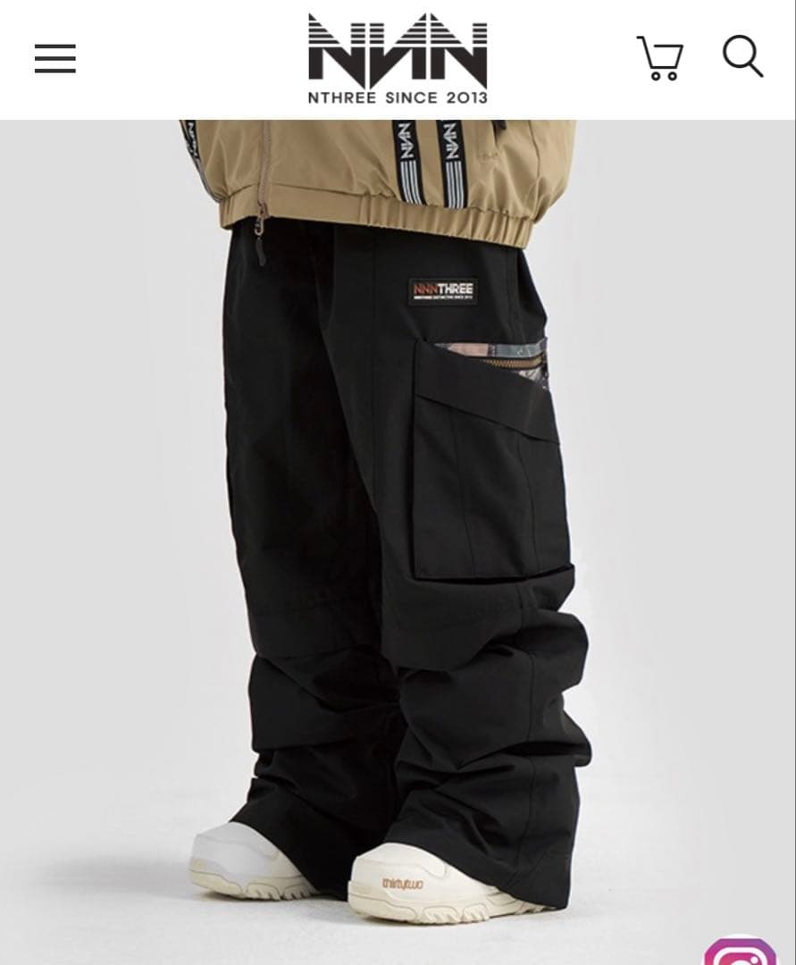 エヌスリー NNN 韓国スノーボードパンツ 黒