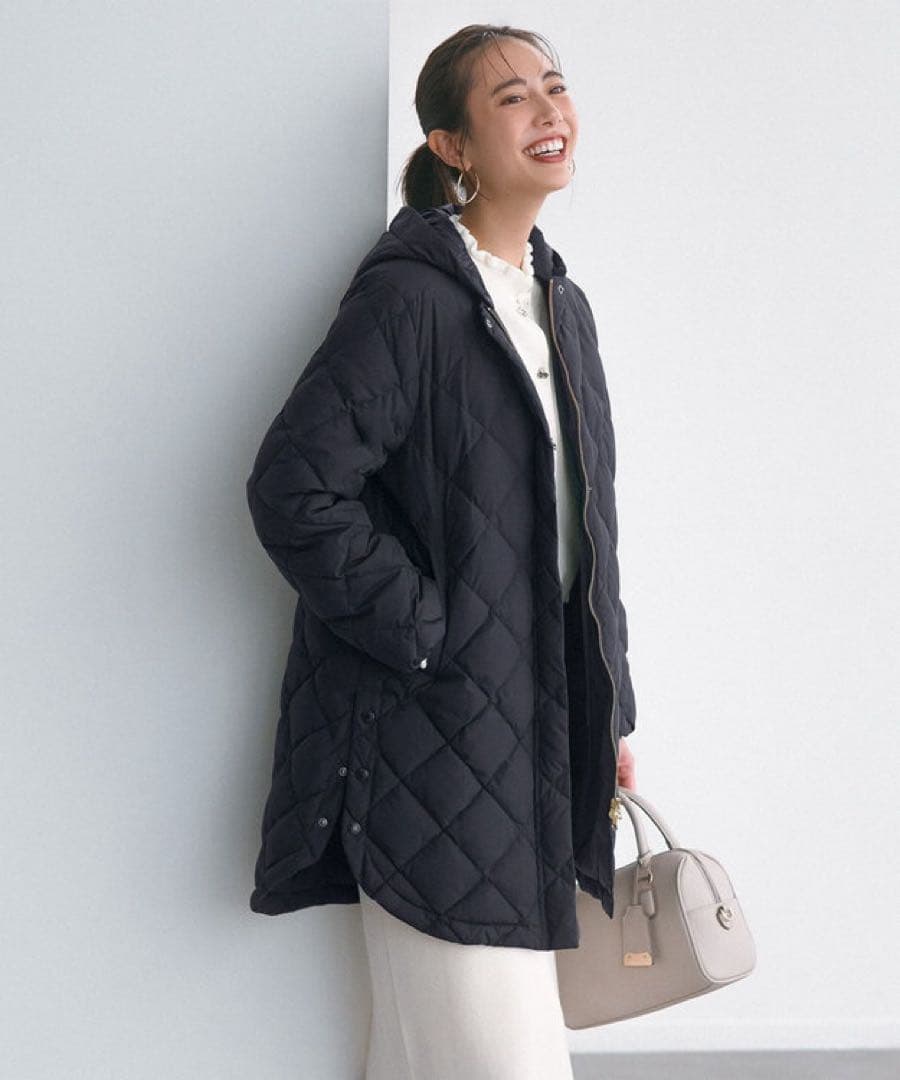 TAION×UNFLO／LIMONTA 2WAYキルティングダウンコート　М　黒