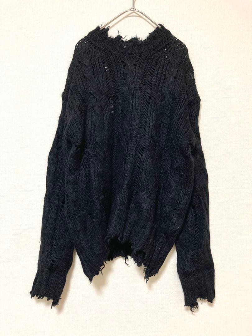 アクネ　モヘア　ウール　ローゲージ　ニット　セーター　レディース　ダメージ