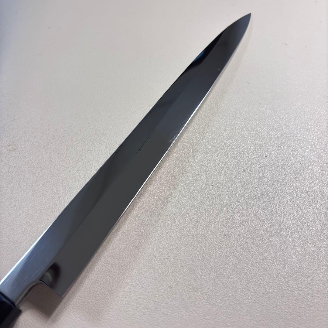 【鞘付き】 270mm柳刃包丁 鏡面　黒檀水牛八角柄 全鋼 和包丁'•