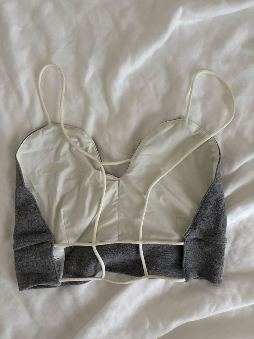 fumie tanaka plain line cami グレー ブラトップ