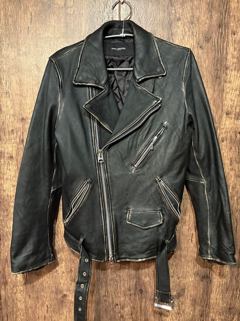 タ*ケ様 NANO UNIVERSE シープスキン　ライダースジャケット ブラッ