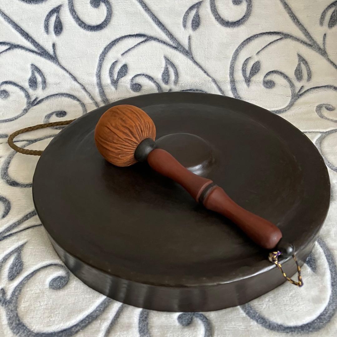 茶道具 銅鑼 ドラ ばち付