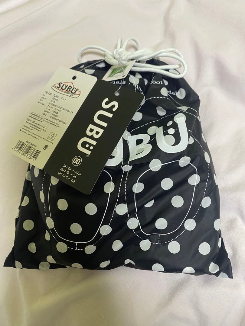 SUBU ドット柄 ブラックサンダル 00