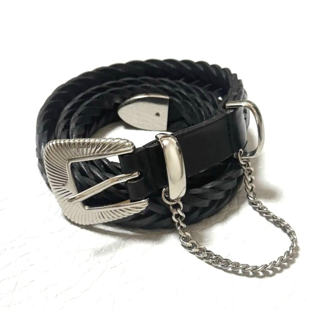 JieDa ジエダ ウエスタンベルト 編み込みレザーベルト