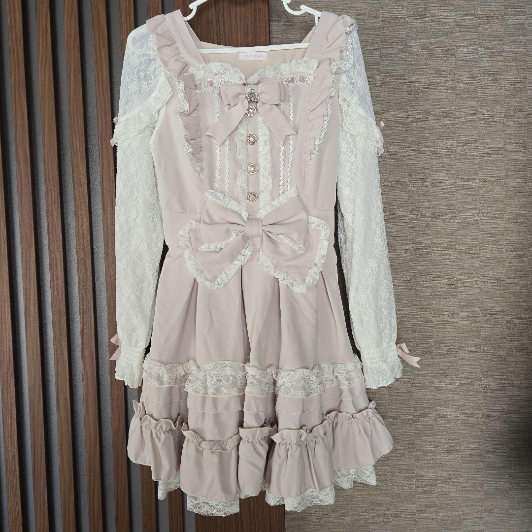 LIZLISA ティアラリボンティアードワンピース ピンク