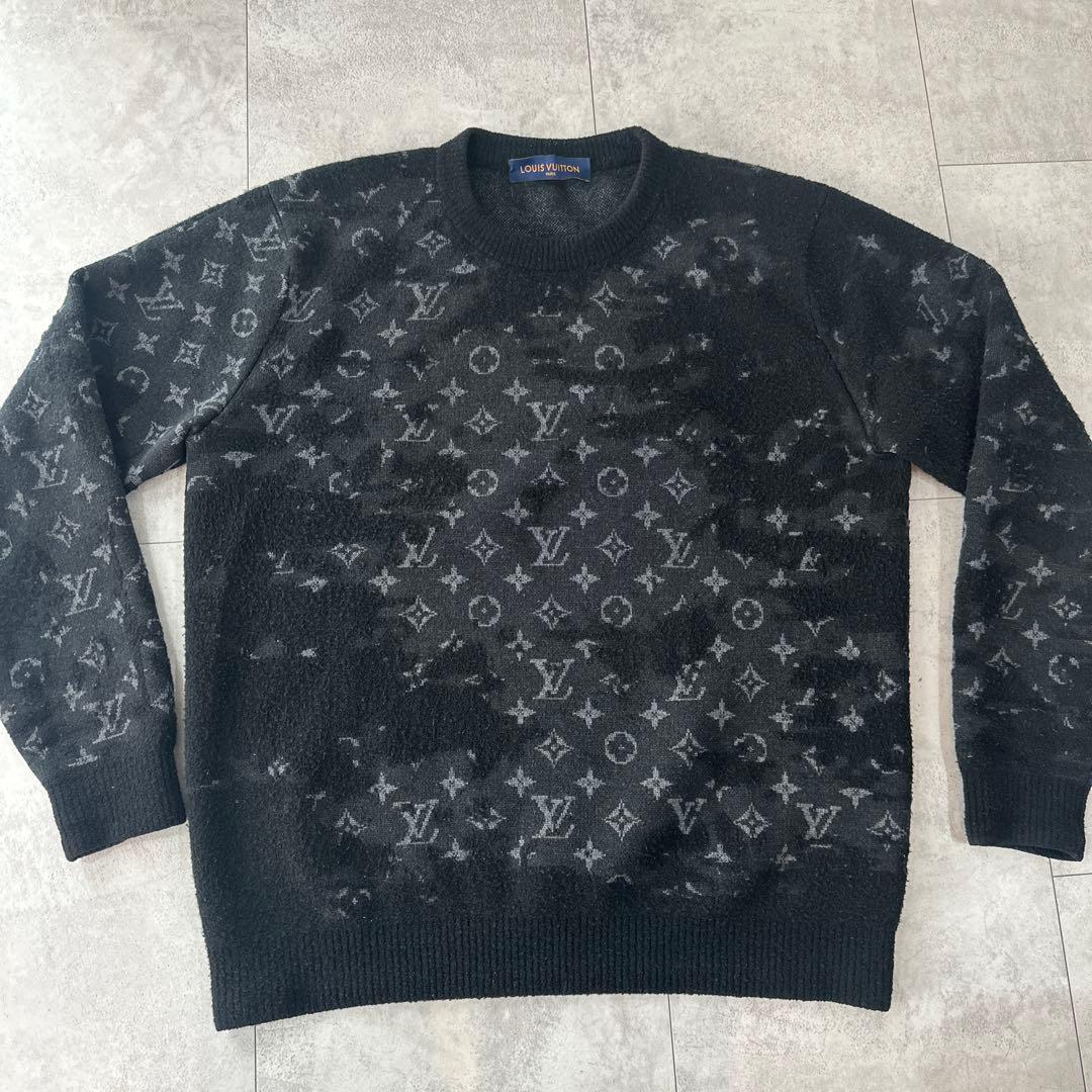 LOUIS VUITTON ブラック ニットセーター Lサイズ