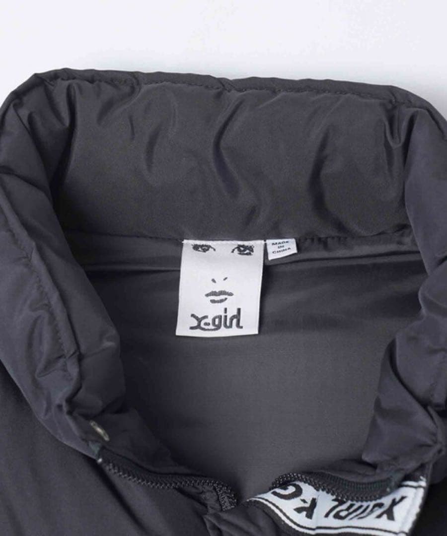 【新品】エックスガール ロゴテープ付きダウンジャケット ジャンパー 防寒 黒