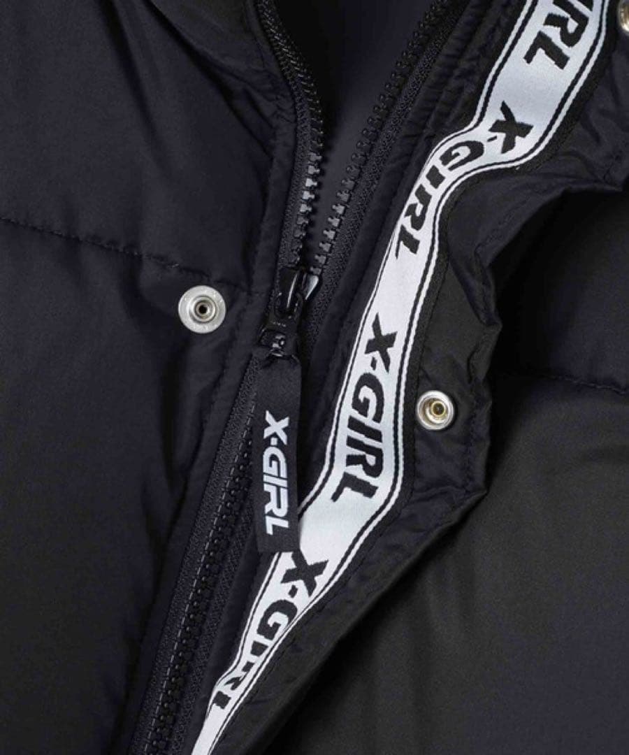 【新品】エックスガール ロゴテープ付きダウンジャケット ジャンパー 防寒 黒