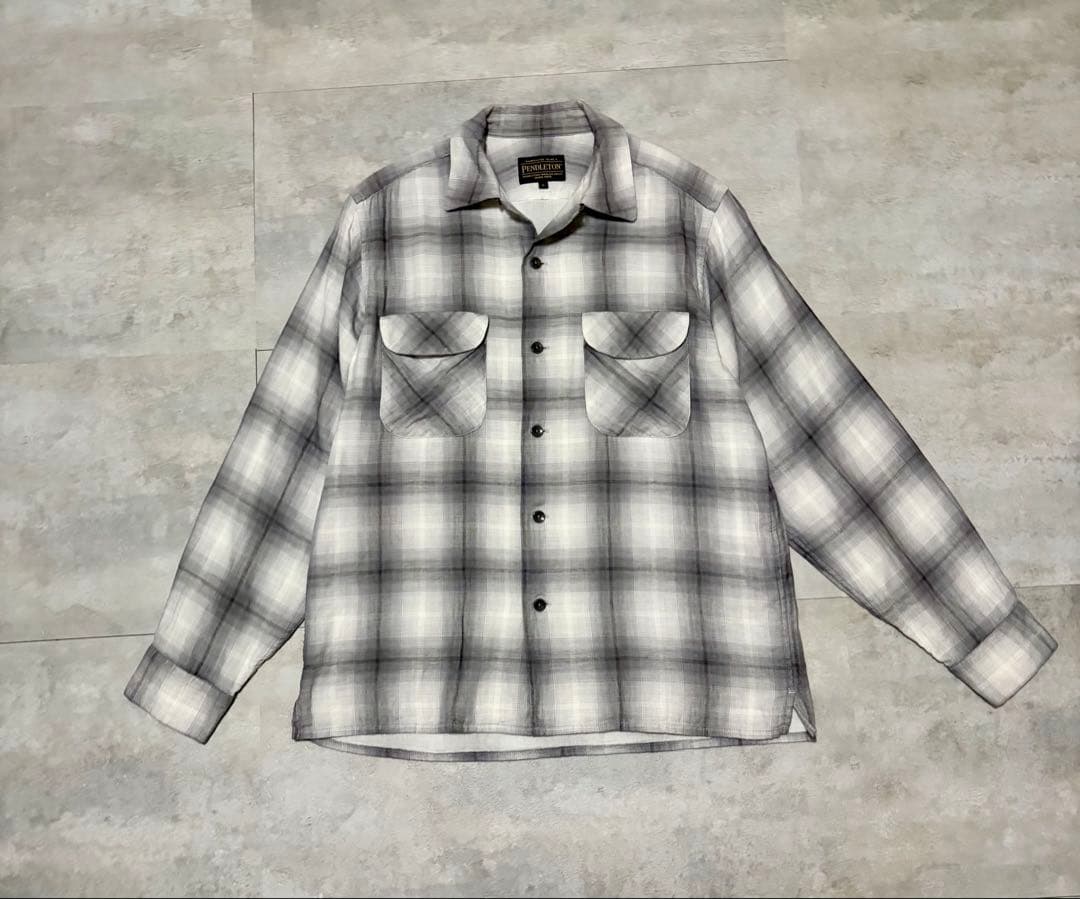 【美品サイズＳ】ペンドルトン オンブレ チェック オープンカラーシャツ