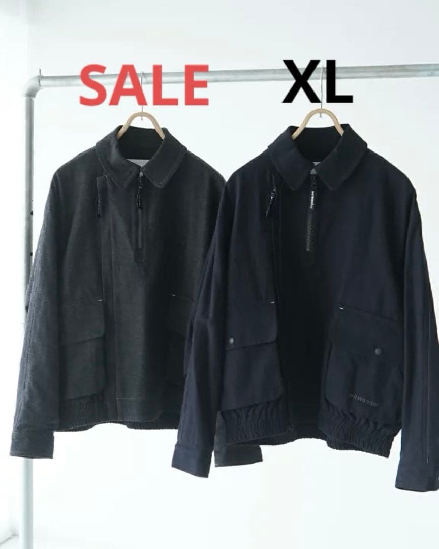 【美品・定価5.7万】and wander ジップアップコットンウールブルゾン