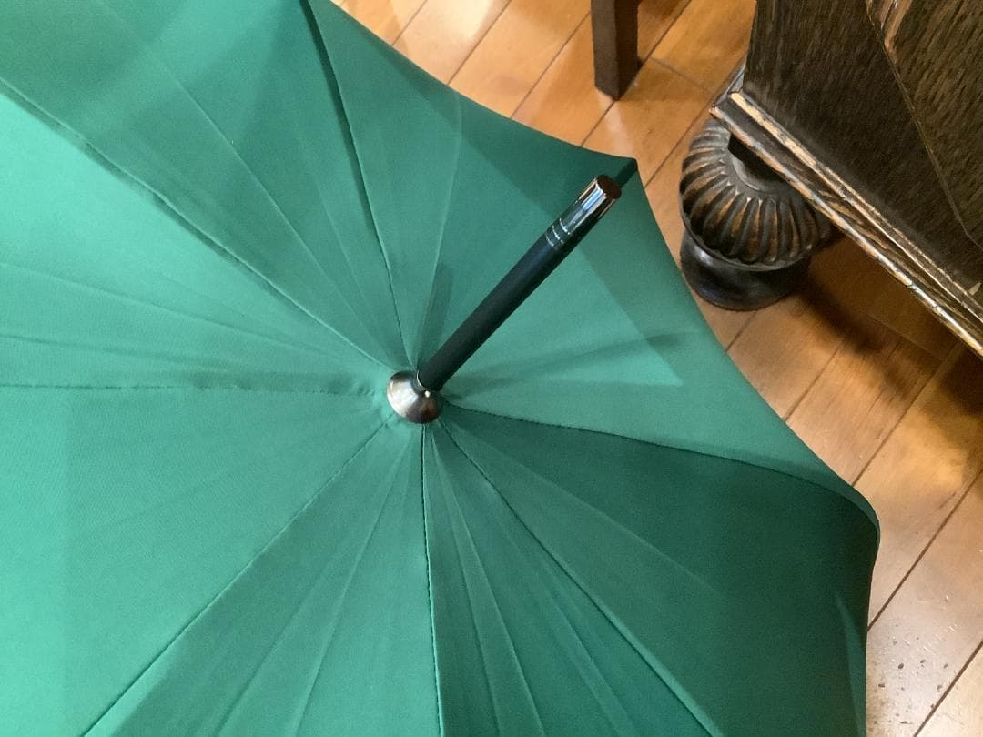 英国製 傘最古参 ジェームスインスの紳士傘 木製ハンドルAshレーシンググリーン
