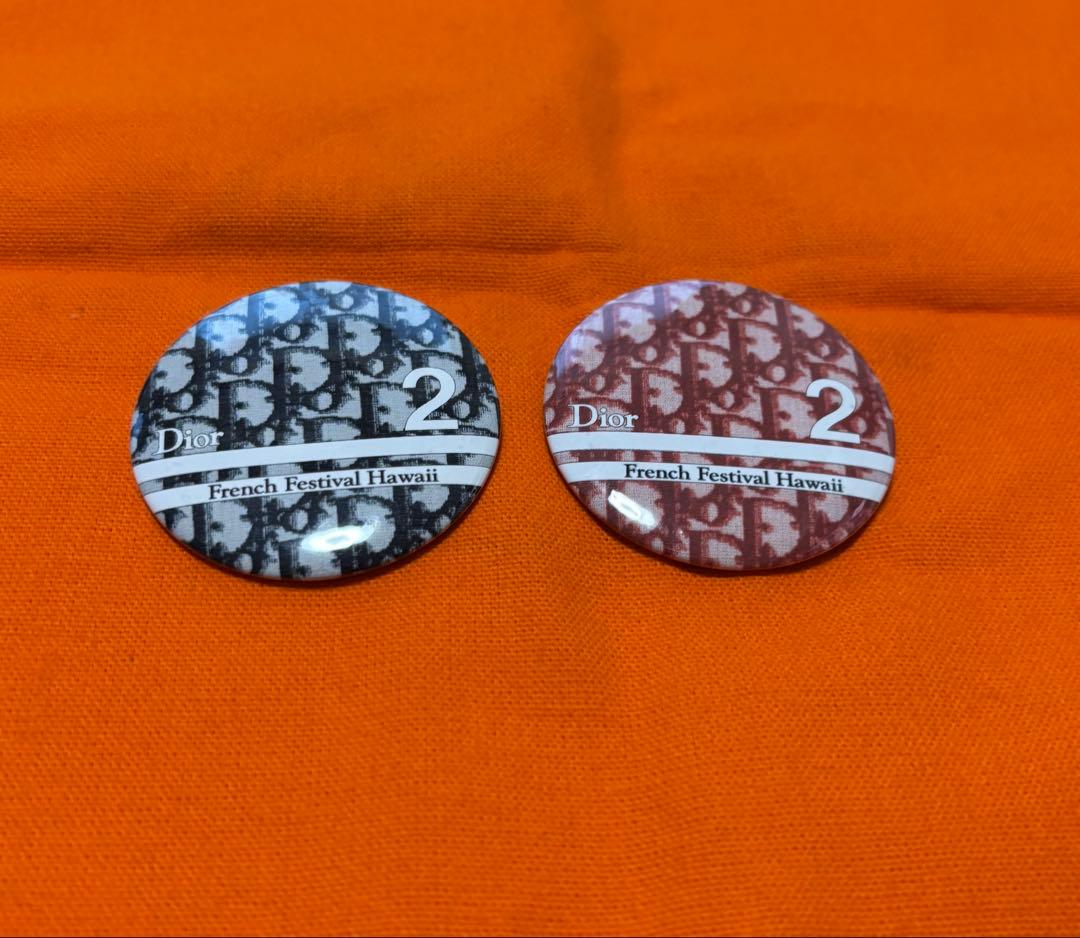 ビンテージ　ディオール　トロッター柄缶バッチ　ガリアーノ期