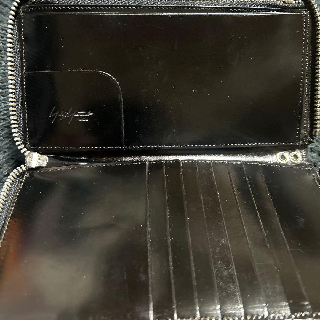 ヨウジヤマモト　長財布　ラウンドファスナー　ブラック　レザー