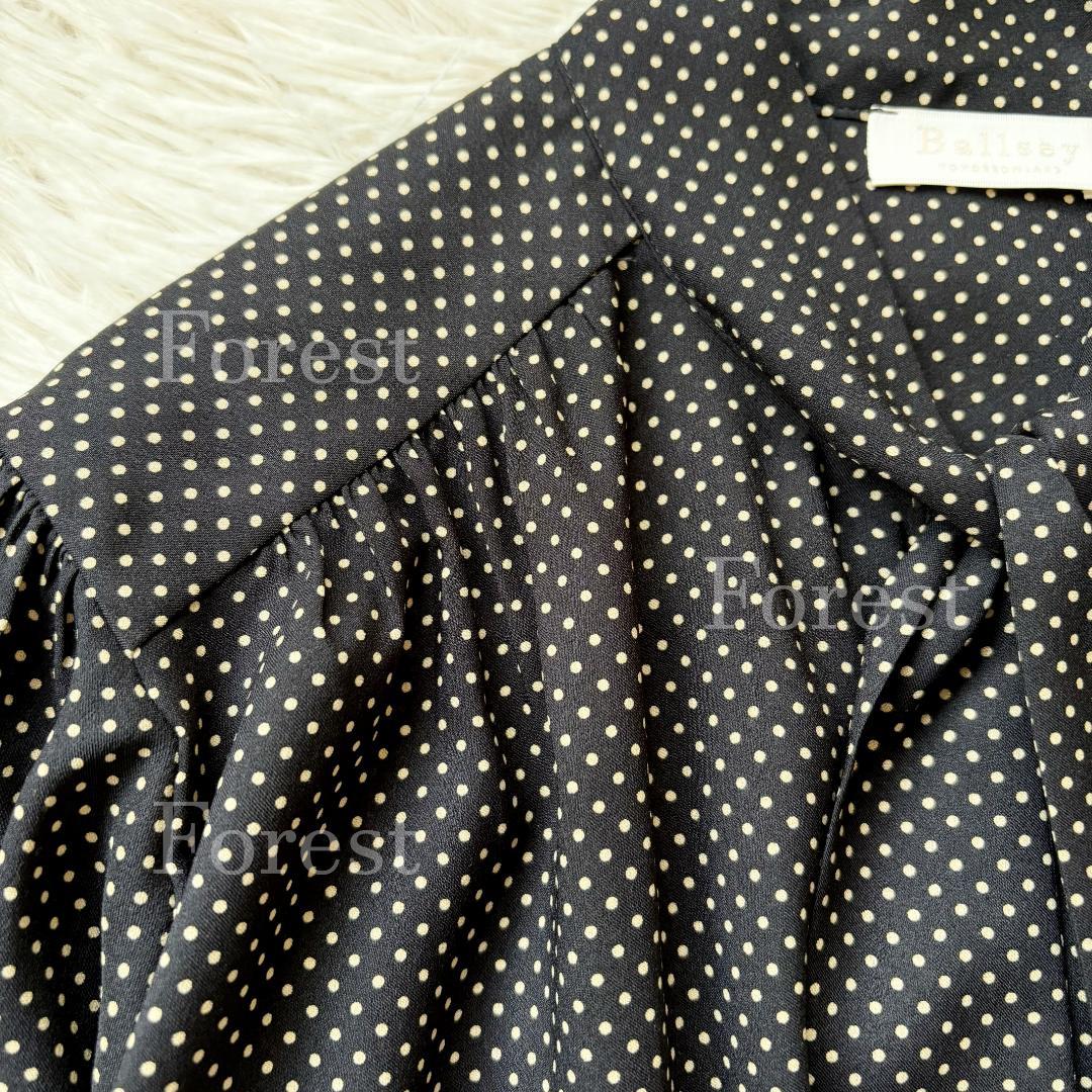 【美品】ミニドットプリントボウタイブラウス　size36　トゥモローランド