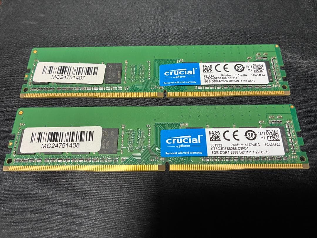 Crucial DDR4 2666 16GB (8GB×2)