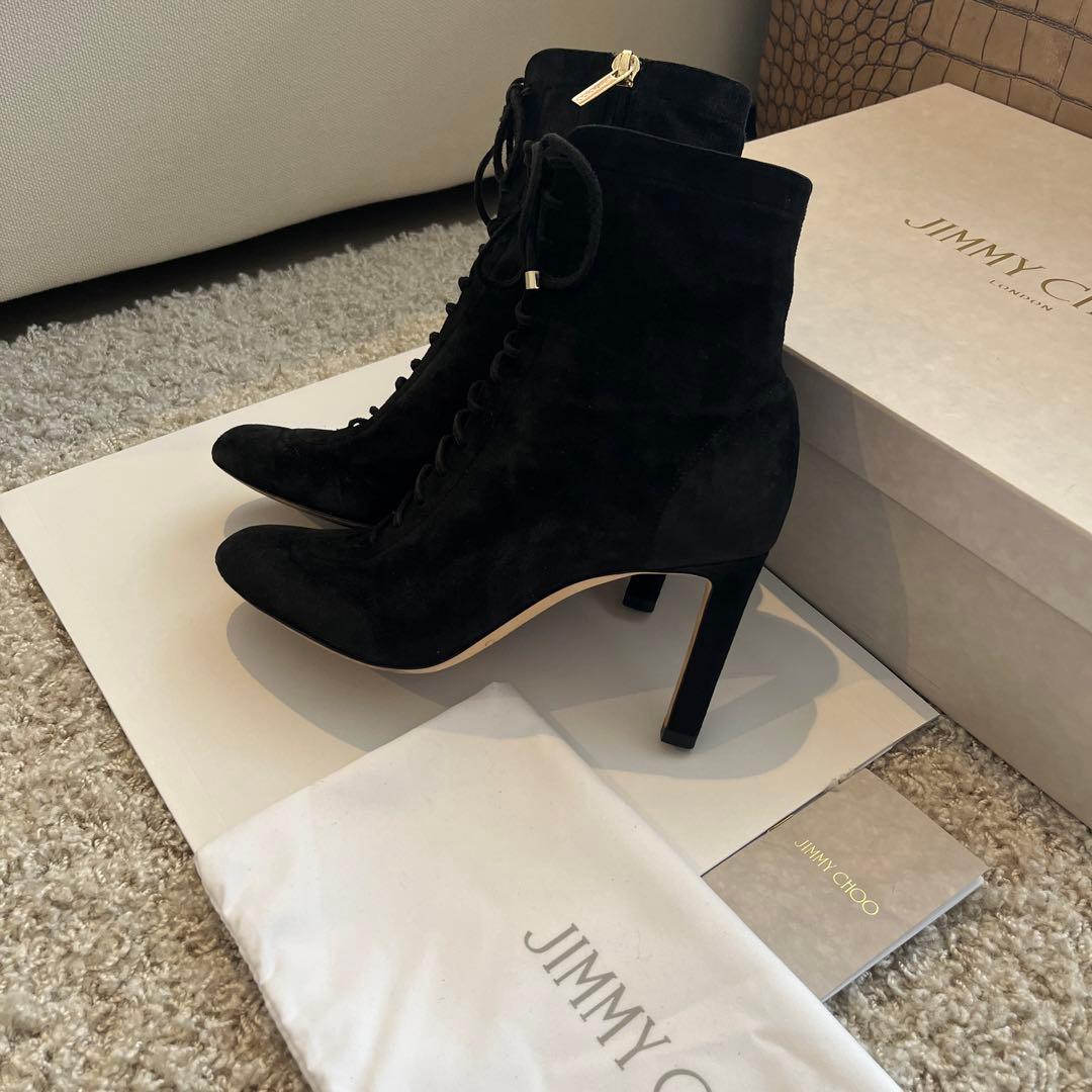 ［美品］Jimmy Choo ジミーチュウ 編み上げブーツ