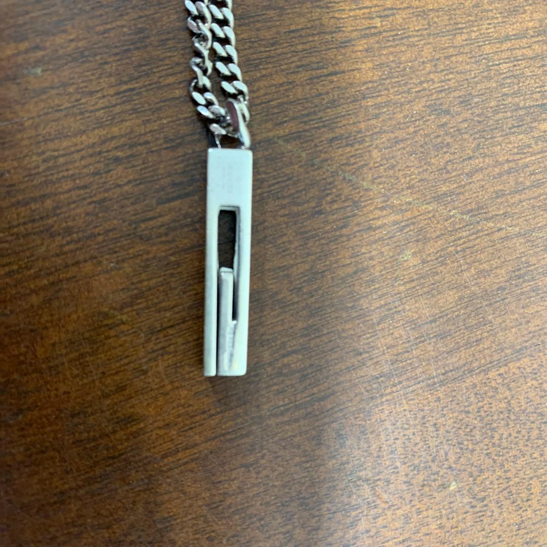 GUCCIシルバー バー型ペンダント ネックレス 約48〜49cm