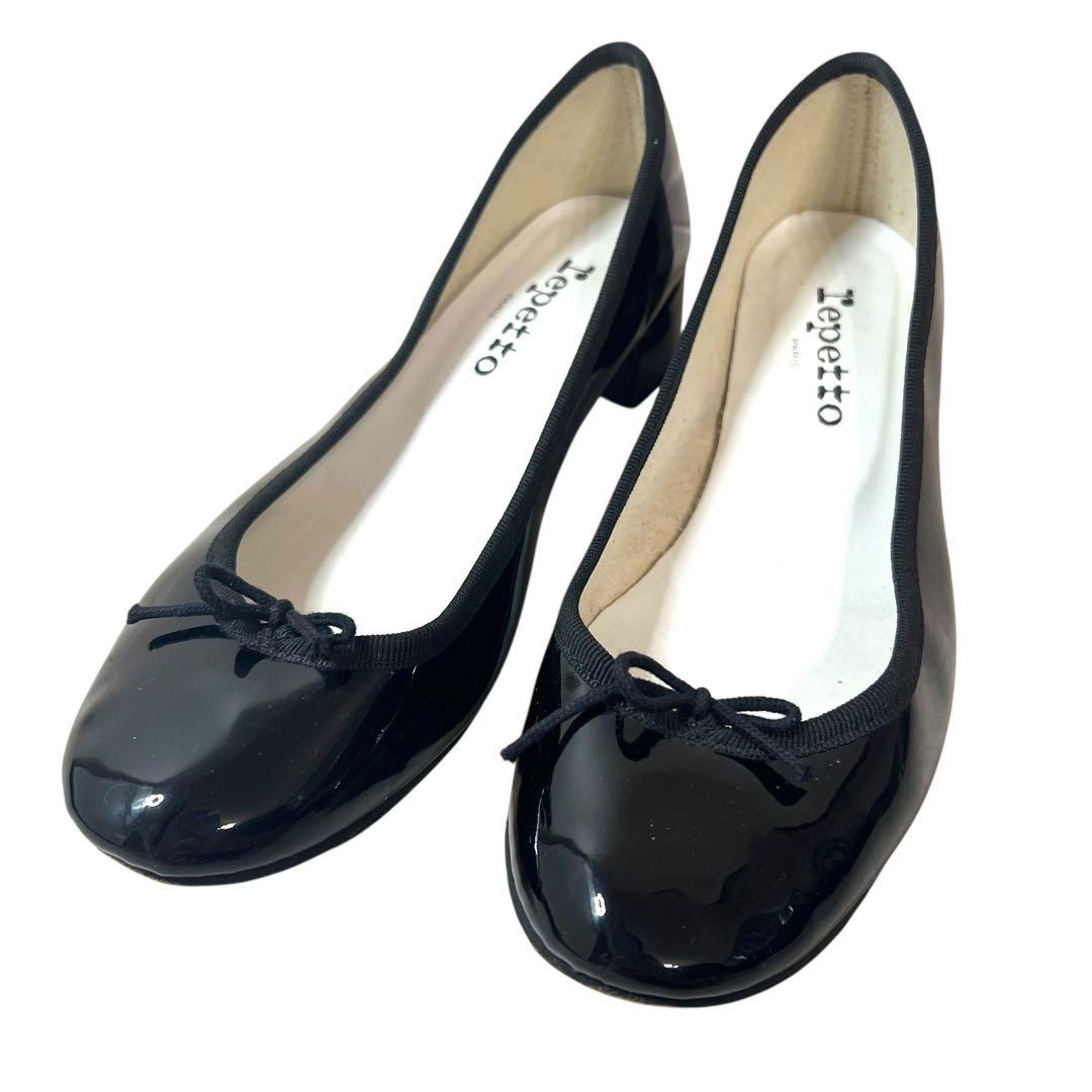 【美品】repetto ジゼル エナメル リボン ローヒール