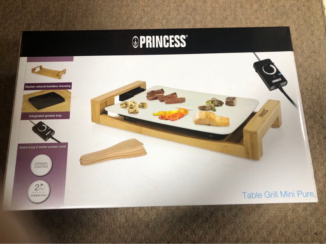 新品未使用　PRINCESS テーブルグリルミニピュア　箱、取扱い説明書付き